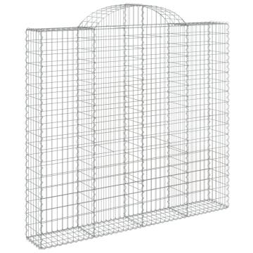 Arched Gabion Basket 200x30x180/200 cm - Galvanised Iron