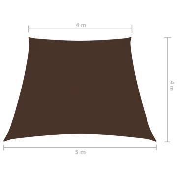 Sunshade Sail Oxford Fabric - Trapezium 4x5m Brown | HipoMarket