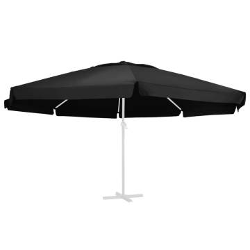 Replacement Black Fabric for 600 cm Outdoor Parasol Cover