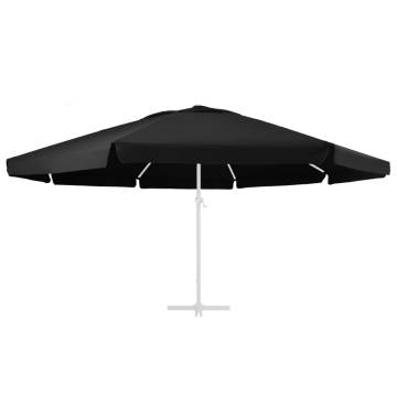 Replacement Black Fabric for 600 cm Outdoor Parasol Cover