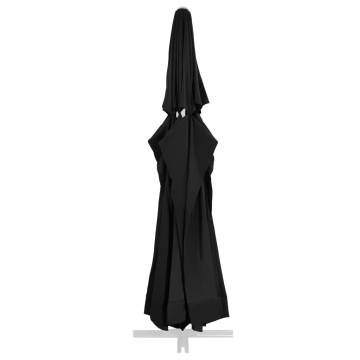 Replacement Black Fabric for 600 cm Outdoor Parasol Cover