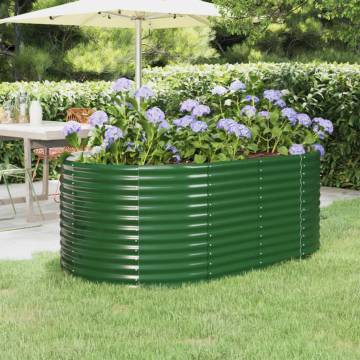 Garden Raised Bed Powder-Coated Steel 175x100x68 cm - Green