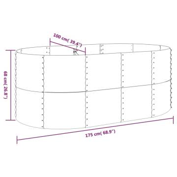 Garden Raised Bed Powder-Coated Steel 175x100x68 cm - Green