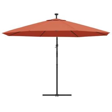 Cantilever Umbrella with LED Lights - Terracotta 350 cm