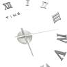 3D Wall Clock Modern Design Silver 100 cm XXL | Hipomarket