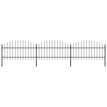 Garden Fence with Spear Top Steel - 5.1m | Hipomarket