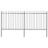 Garden Fence with Spear Top Steel 3.4x1.5 m Black Colour black Quantity in Package 1 Length 3.4 m Height 1.5 m 