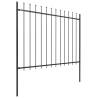 Elegant Garden Fence with Spear Top Steel - 3.4x1.5m Black