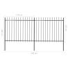 Elegant Garden Fence with Spear Top Steel - 3.4x1.5m Black