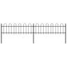 Garden Fence with Hoop Top Steel 3.4x0.6 m Black Colour black Quantity in Package 1 Length 3.4 m Height 0.6 m 