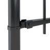 Elegant Garden Fence with Hoop Top Steel 3.4x0.6 m Black