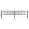 Elegant Garden Fence with Hoop Top Steel 3.4x0.6 m Black