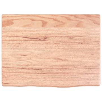 Light Brown Solid Wood Bathroom Countertop | 40x30 cm