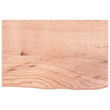 Light Brown Solid Wood Bathroom Countertop - 60x40 cm