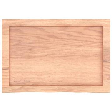 Light Brown Solid Wood Bathroom Countertop - 60x40 cm