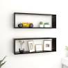 Wall Cube Shelf Set - 2 Pcs Black 80x15x26.5 cm | Hipomarket