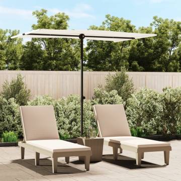 Buy Outdoor Parasol with Aluminium Pole - Sand White 2x1.5m