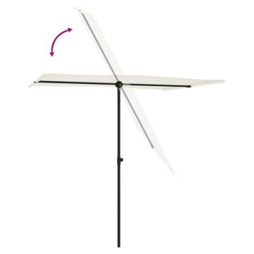 Buy Outdoor Parasol with Aluminium Pole - Sand White 2x1.5m