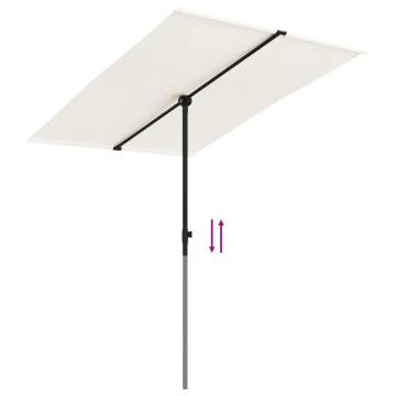 Buy Outdoor Parasol with Aluminium Pole - Sand White 2x1.5m