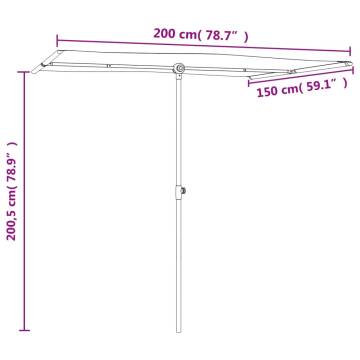 Buy Outdoor Parasol with Aluminium Pole - Sand White 2x1.5m