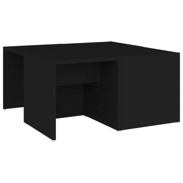 Elegant 4 Pcs Black Coffee Tables - Engineered Wood 33x33x33 cm