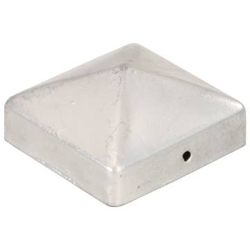 Pyramid Fence Post Caps - Galvanised Metal (6 pcs, 71x71 mm)