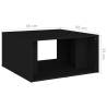 Elegant 4 Pcs Black Coffee Tables - Engineered Wood 33x33x33 cm