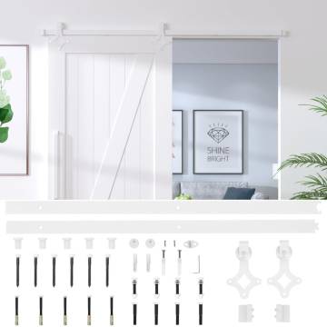 Sliding Door Hardware Kit 183 cm Steel White - HipoMarket