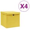 Storage Boxes with Covers 4 pcs 28x28x28 cm Yellow Colour yellow with lids Quantity in Package 4 Number of 1 