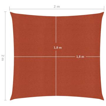 Terracotta HDPE Sunshade Sail 2x2m - 90% UV Protection