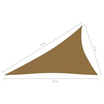 Taupe Sunshade Sail 3x4x5 m HDPE - UV & Mould Resistant