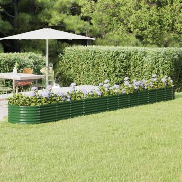 Garden Raised Bed - Powder-coated Steel 512x80x36 cm Green