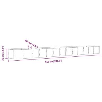 Garden Raised Bed - Powder-coated Steel 512x80x36 cm Green