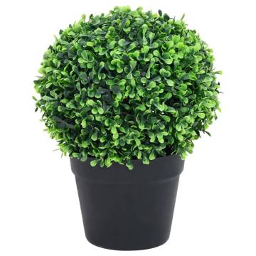 Artificial Boxwood Plants - 2 pcs Ball Shaped Green 27 cm