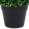 Artificial Boxwood Plants - 2 pcs Ball Shaped Green 27 cm