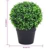 Artificial Boxwood Plants - 2 pcs Ball Shaped Green 27 cm