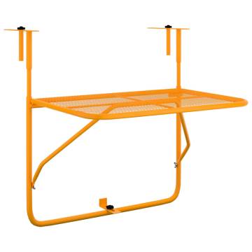 Yellow Balcony Table 60x40 cm Steel - Space-saving Design