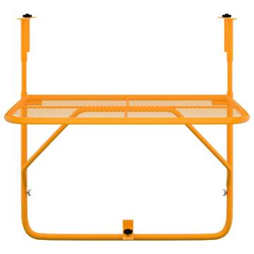 Yellow Balcony Table 60x40 cm Steel - Space-saving Design