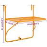 Yellow Balcony Table 60x40 cm Steel - Space-saving Design