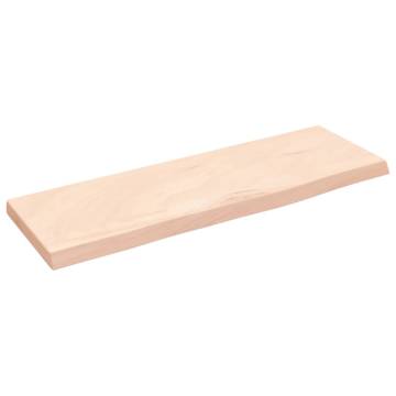 Wall Shelf 60x20x2 cm - Untreated Solid Oak Wood