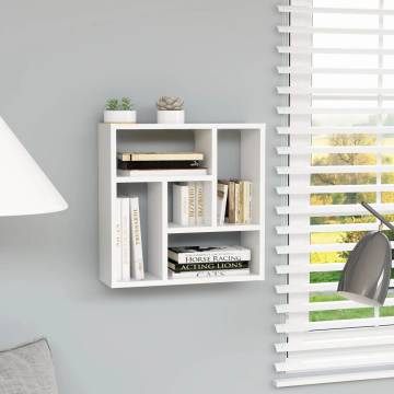 Stylish White Wall Shelf - 45.1x16 cm - Engineered Wood