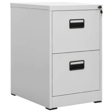 Light Grey Filing Cabinet - 46x62x72.5 cm Steel Design