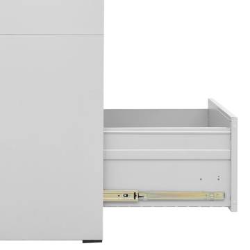 Light Grey Filing Cabinet - 46x62x72.5 cm Steel Design