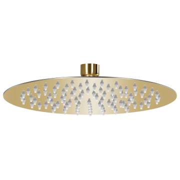 Gold Round Rain Shower Head - 20 cm Stainless Steel | HipoMarket