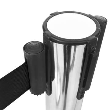 Retractable Belt Barrier 200 cm Black | Crowd Control Solution