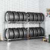 2-Layer Tire Racks | 110x40x110 cm Steel | 2 pcs Silver