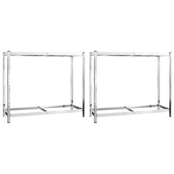 2-Layer Tire Racks | 110x40x110 cm Steel | 2 pcs Silver