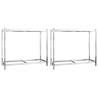 2-Layer Tire Racks | 110x40x110 cm Steel | 2 pcs Silver