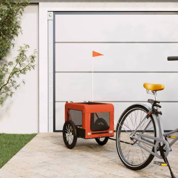 Durable Pet Bike Trailer - Orange & Black Oxford Fabric