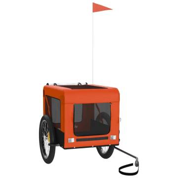 Durable Pet Bike Trailer - Orange & Black Oxford Fabric